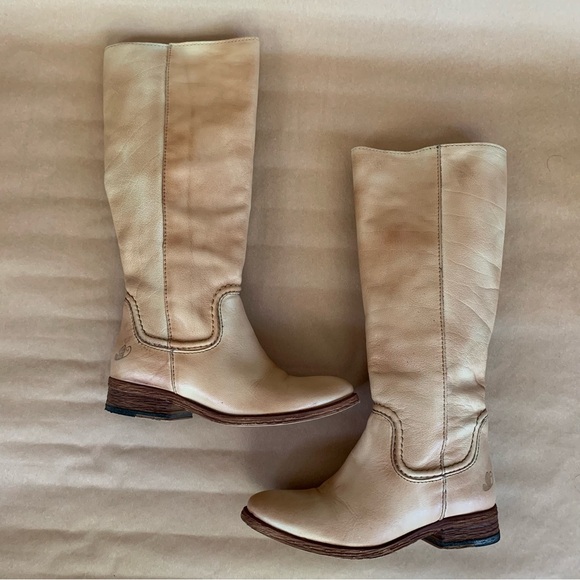 Felmini Boots 36 6 Brown Tan Leather Flat Western - Picture 2 of 11